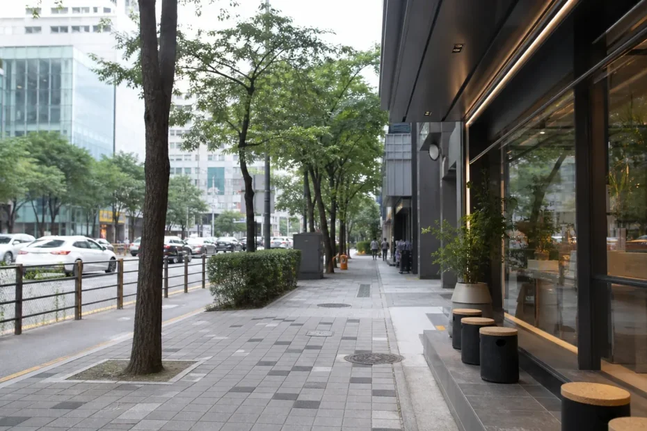 강남 지역 review 방문 전 확인사항을 소개하는 사실적인 참고 이미지