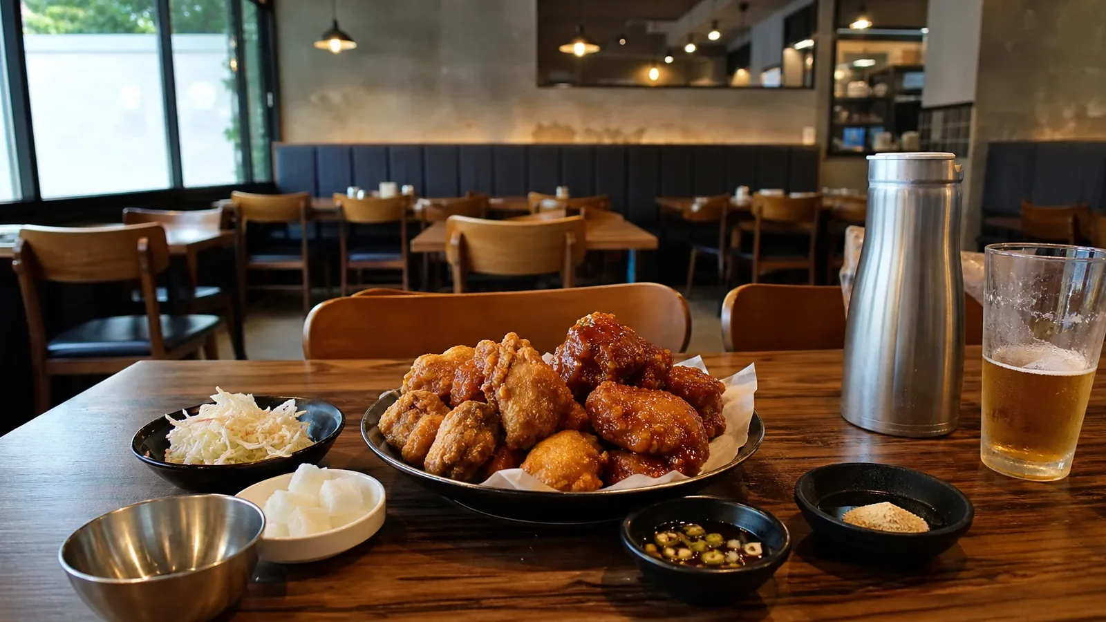 강남 지역 restaurant 방문 전 확인사항을 소개하는 사실적인 참고 이미지