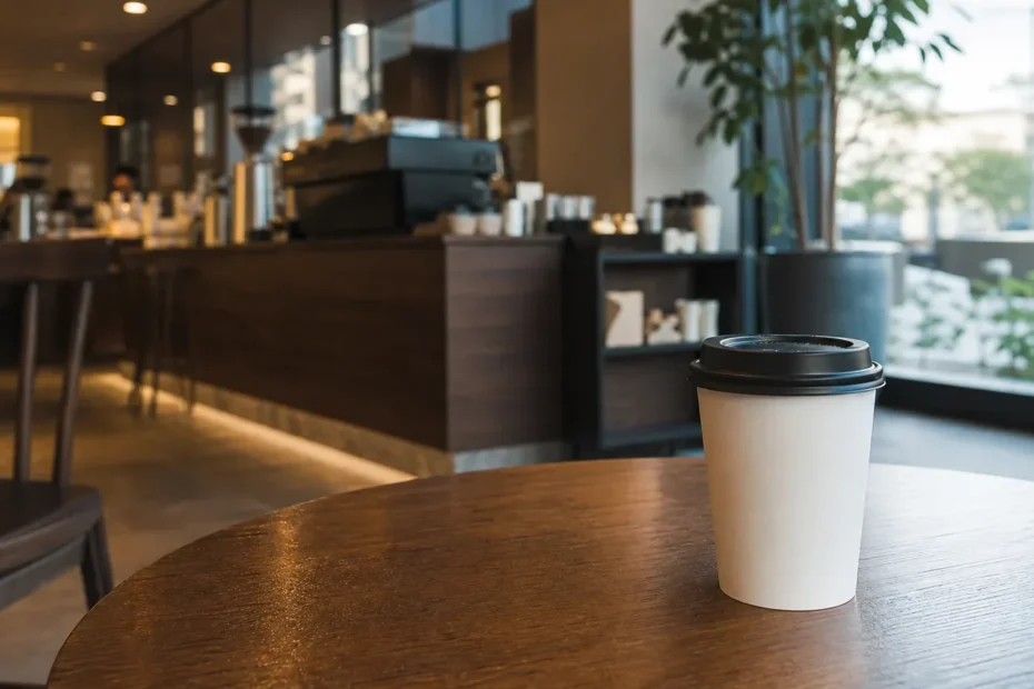 강남 지역 cafe 방문 전 확인사항을 소개하는 사실적인 참고 이미지
