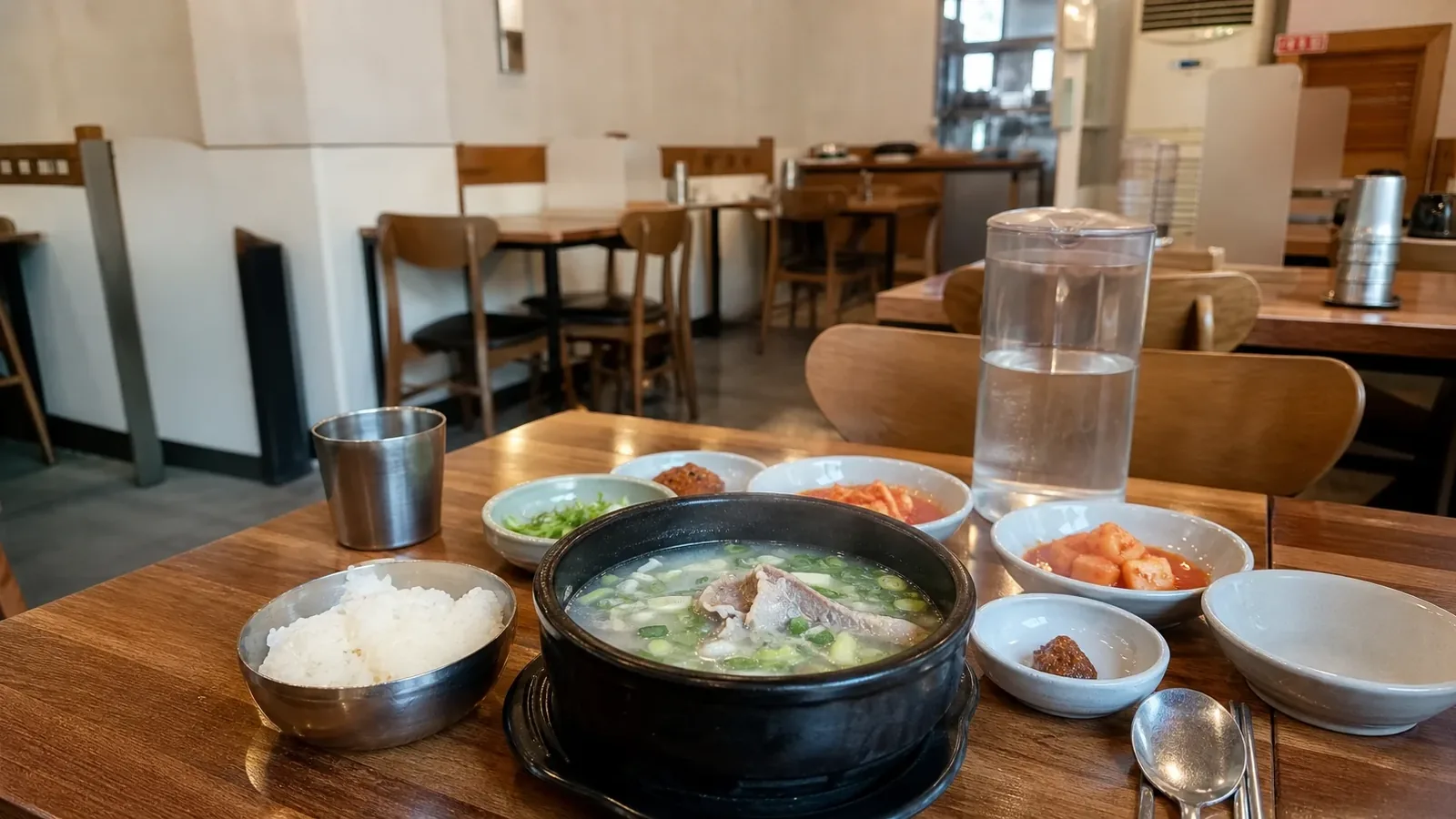 강남 지역 restaurant 방문 전 확인사항을 소개하는 사실적인 참고 이미지