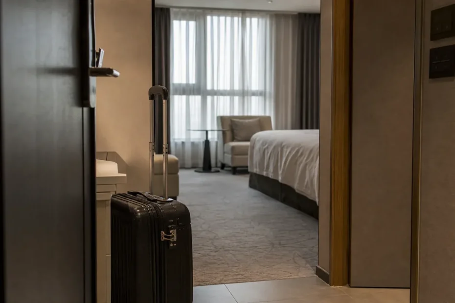 강남 지역 lodging 방문 전 확인사항을 소개하는 사실적인 참고 이미지