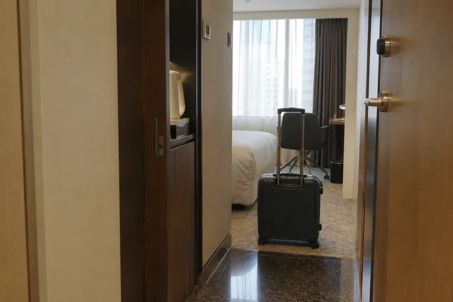 강남 지역 lodging 방문 전 확인사항을 소개하는 사실적인 참고 이미지